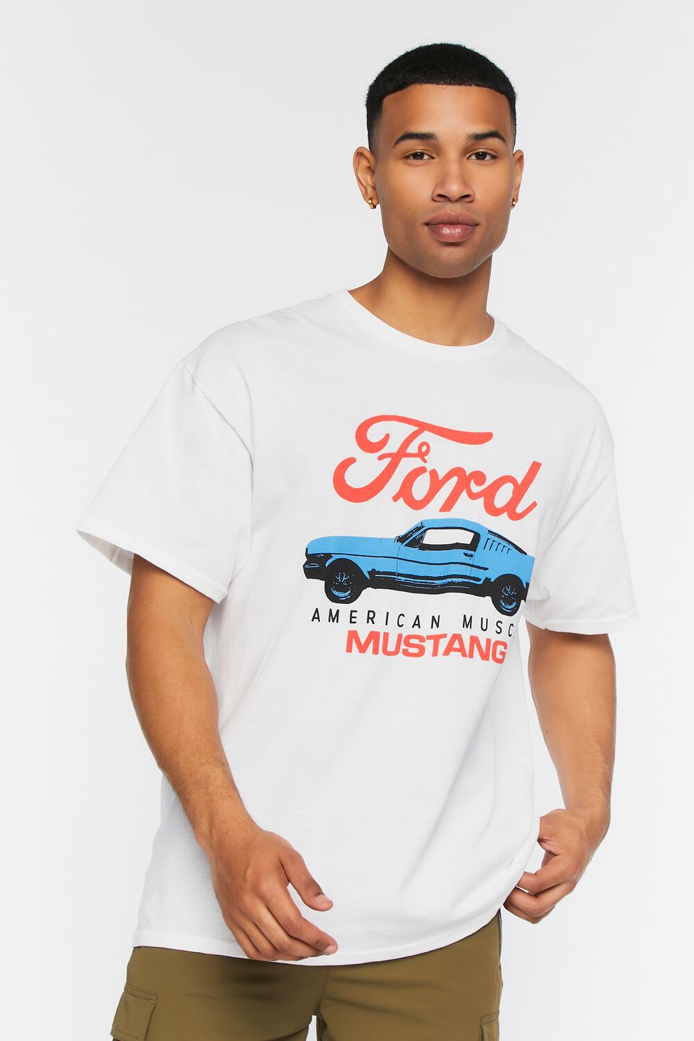  Forever 21 Ford Mustang Graphic Tee - white multi - Bonton