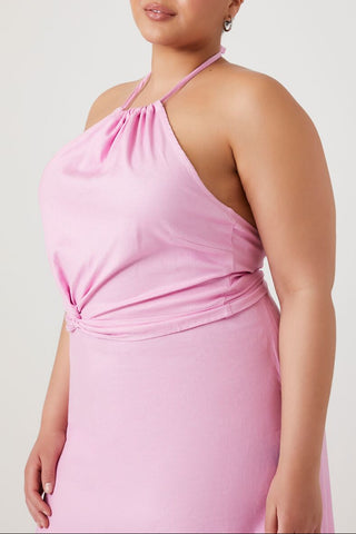 Plus Size Knotted Halter Top