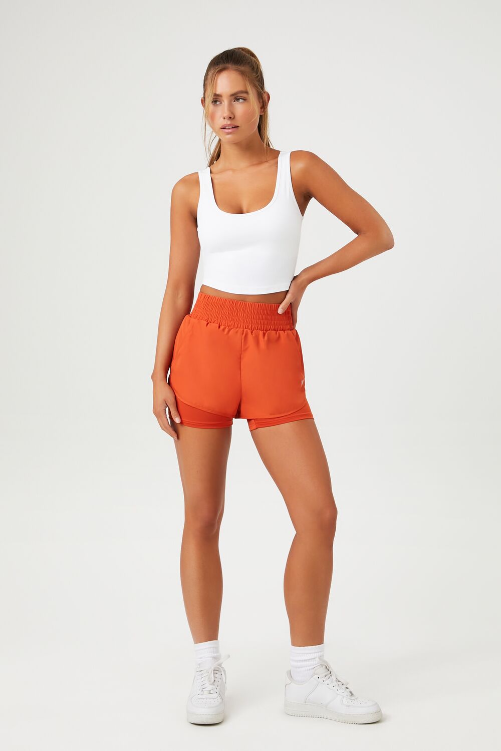  Forever 21 Longline Sports Bra - white - Bonton