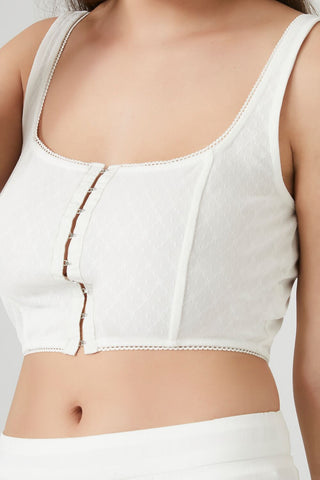Hook-and-Eye Cropped Tank Top