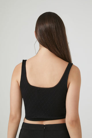 Hook-and-Eye Cropped Tank Top