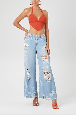 Mesh Open-Back Halter Top