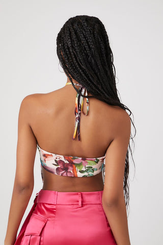Tropical Mesh Halter Top