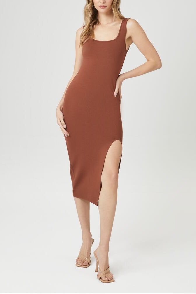  Forever 21 Ponte Knit Midi Tank Dress - cream - Bonton