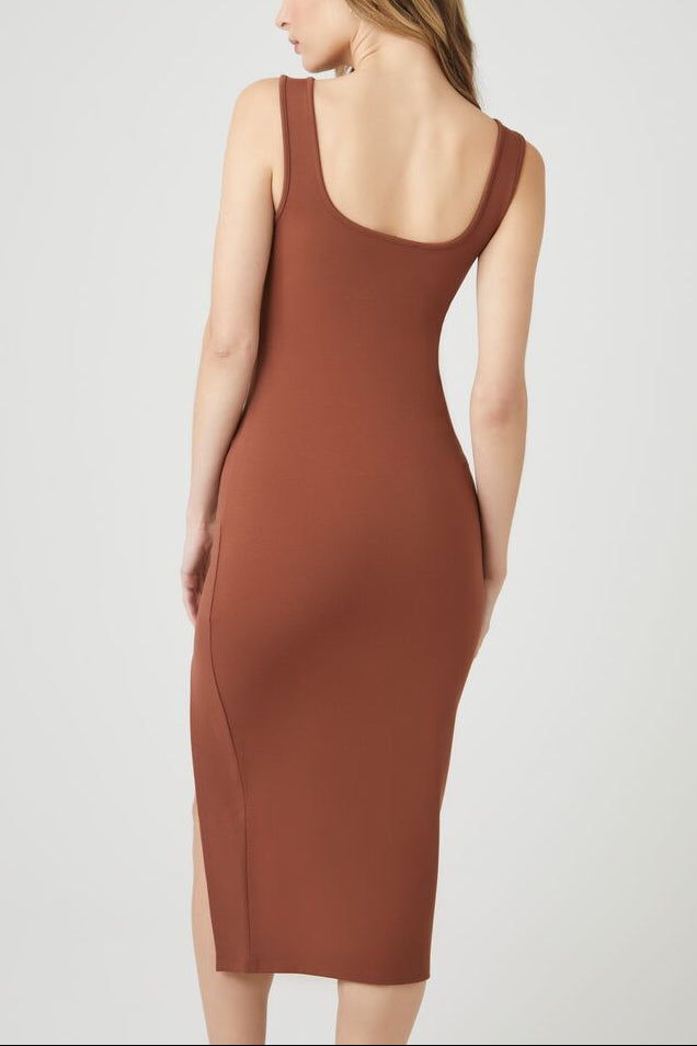  Forever 21 Ponte Knit Midi Tank Dress - cream - Bonton