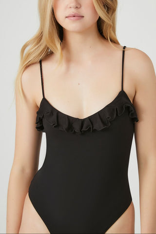 Ruffle-Trim Cami Bodysuit