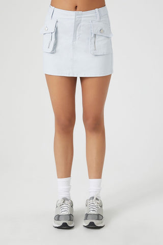 Twill Cargo Mini Skirt