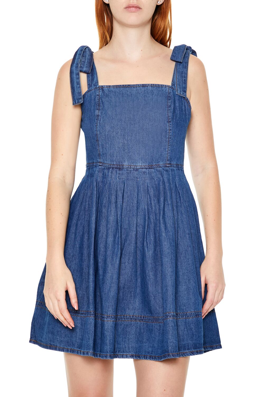  Forever 21 Denim Fit & Flare Mini Dress - medium denim - Bonton