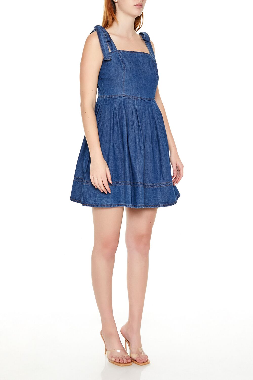  Forever 21 Denim Fit & Flare Mini Dress - medium denim - Bonton