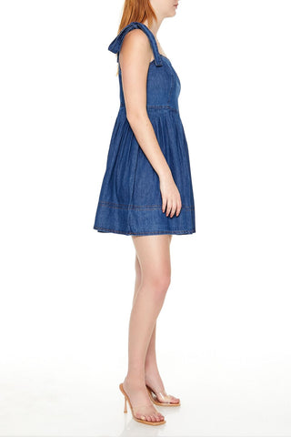 Denim Fit & Flare Mini Dress