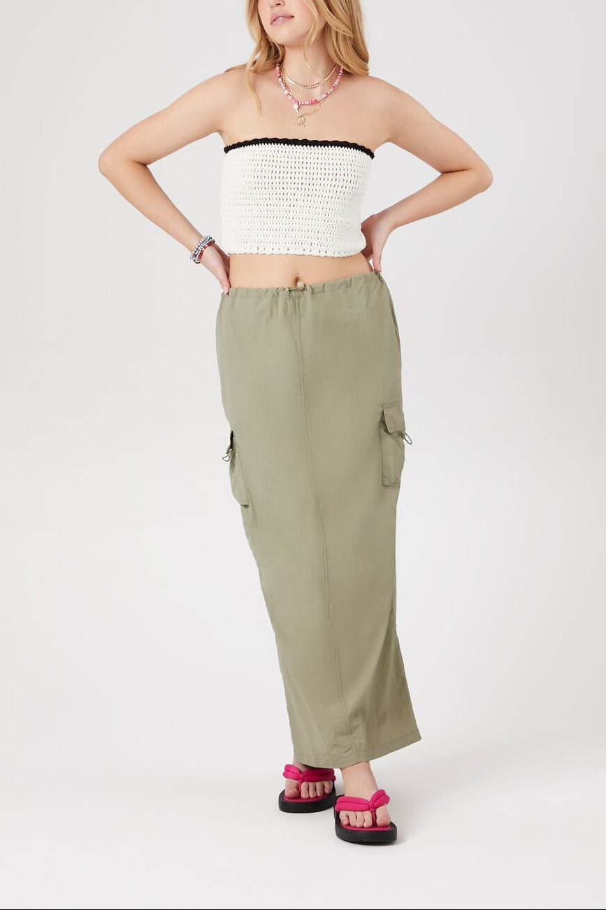  Forever 21 Sweater-Knit Cropped Tube Top - white black - Bonton