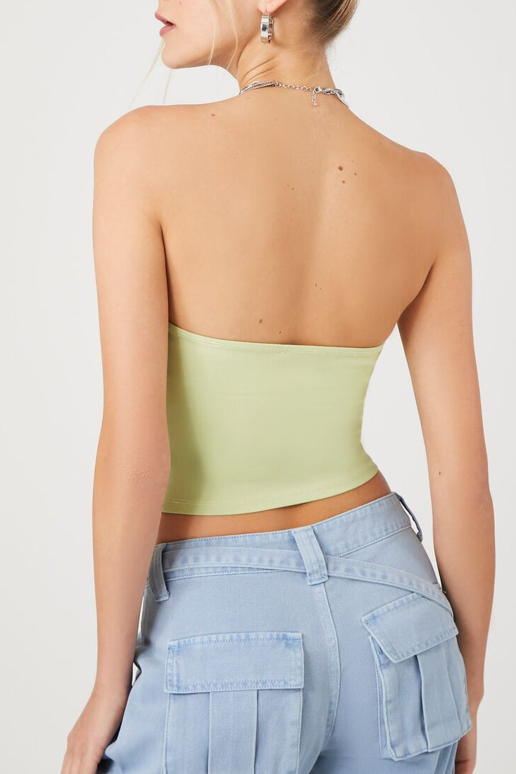  Forever 21 Toggle Drawstring Tube Top - wild lime - Bonton