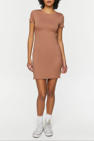 Short-Sleeve Cutout Mini Dress