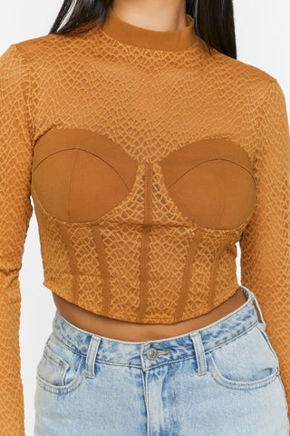Netted Mesh Bustier Top
