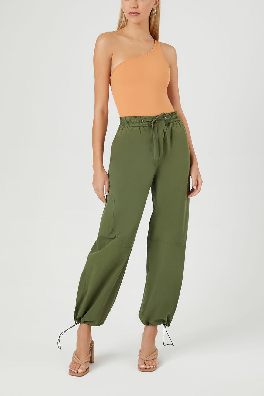  Forever 21 Sculpt Shape One-Shoulder Bodysuit - toasted almond - Bonton