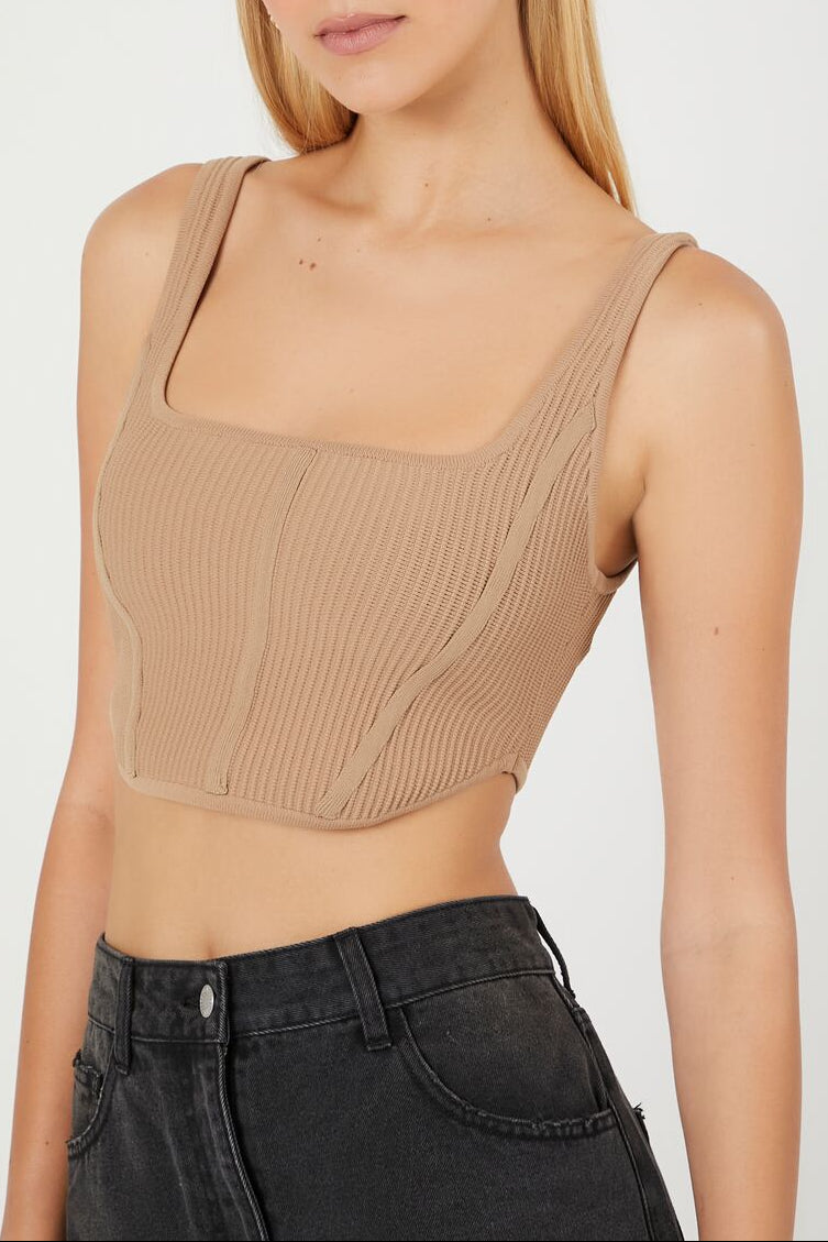  Forever 21 Sweater-Knit Crop Top - white - Bonton