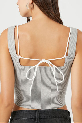 Sweater-Knit Combo Tank Top