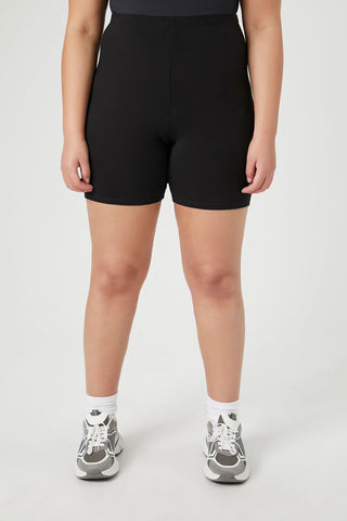 Plus Size Cotton Biker Shorts