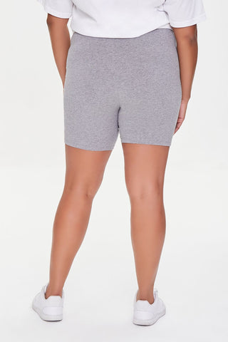 Plus Size Basic Cotton Biker Shorts