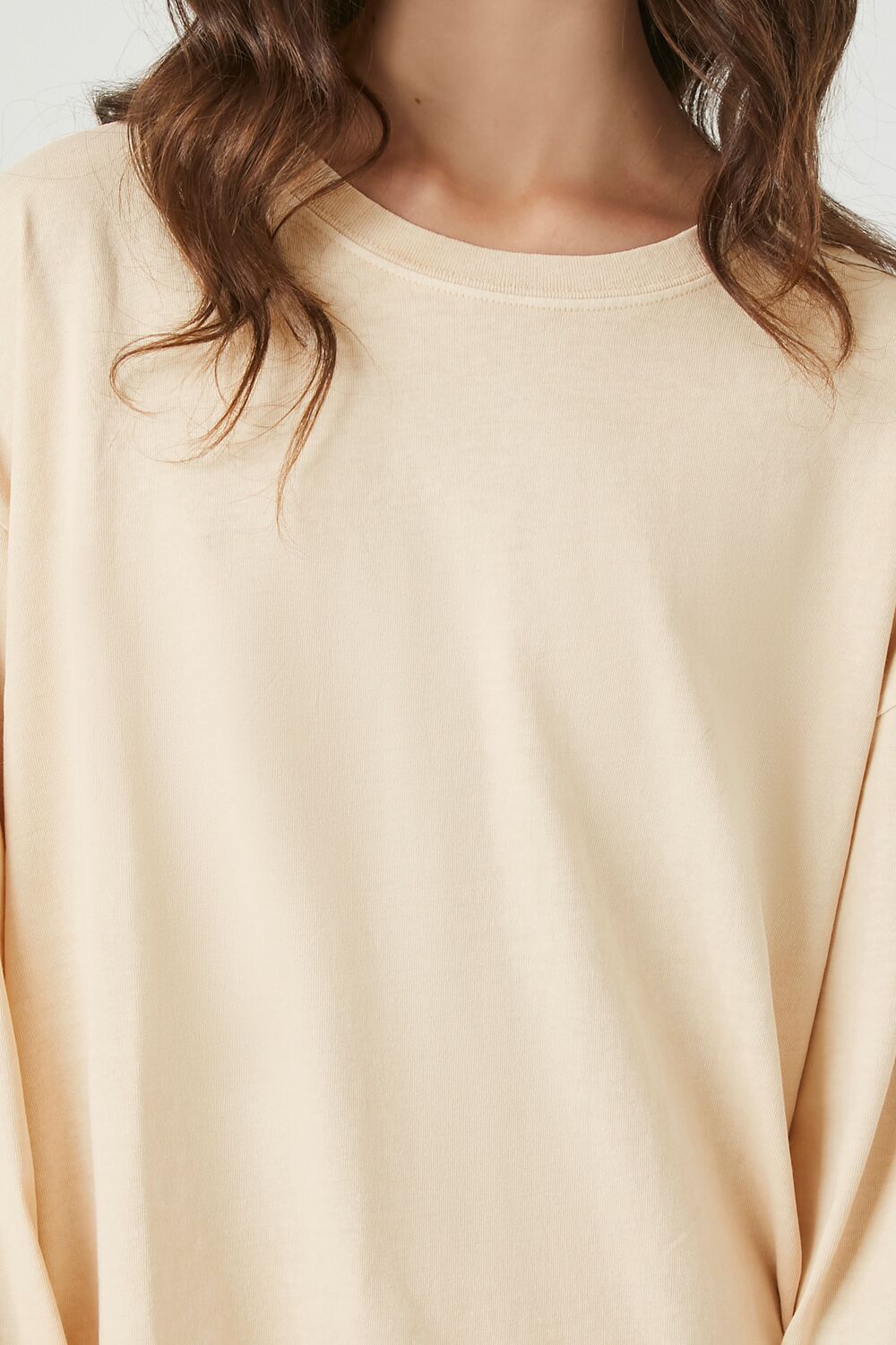  Forever 21 Oversized Drop-Sleeve Top - beige - Bonton