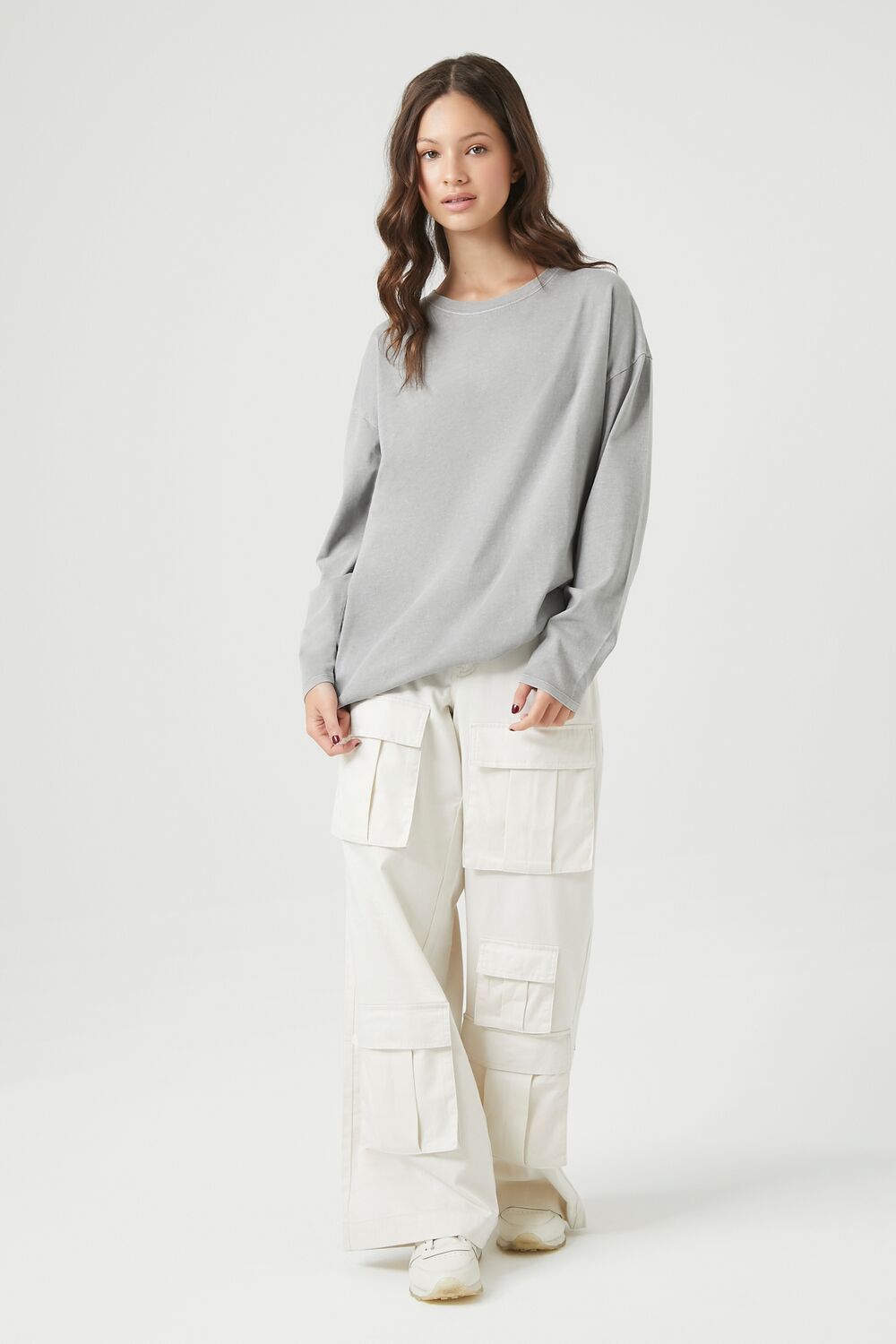  Forever 21 Oversized Drop-Sleeve Top - beige - Bonton