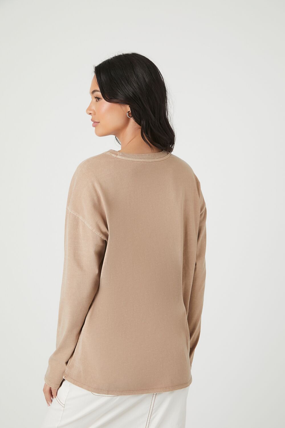  Forever 21 Oversized Drop-Sleeve Top - beige - Bonton