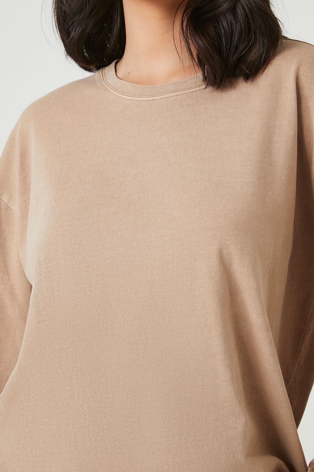  Forever 21 Oversized Drop-Sleeve Top - beige - Bonton