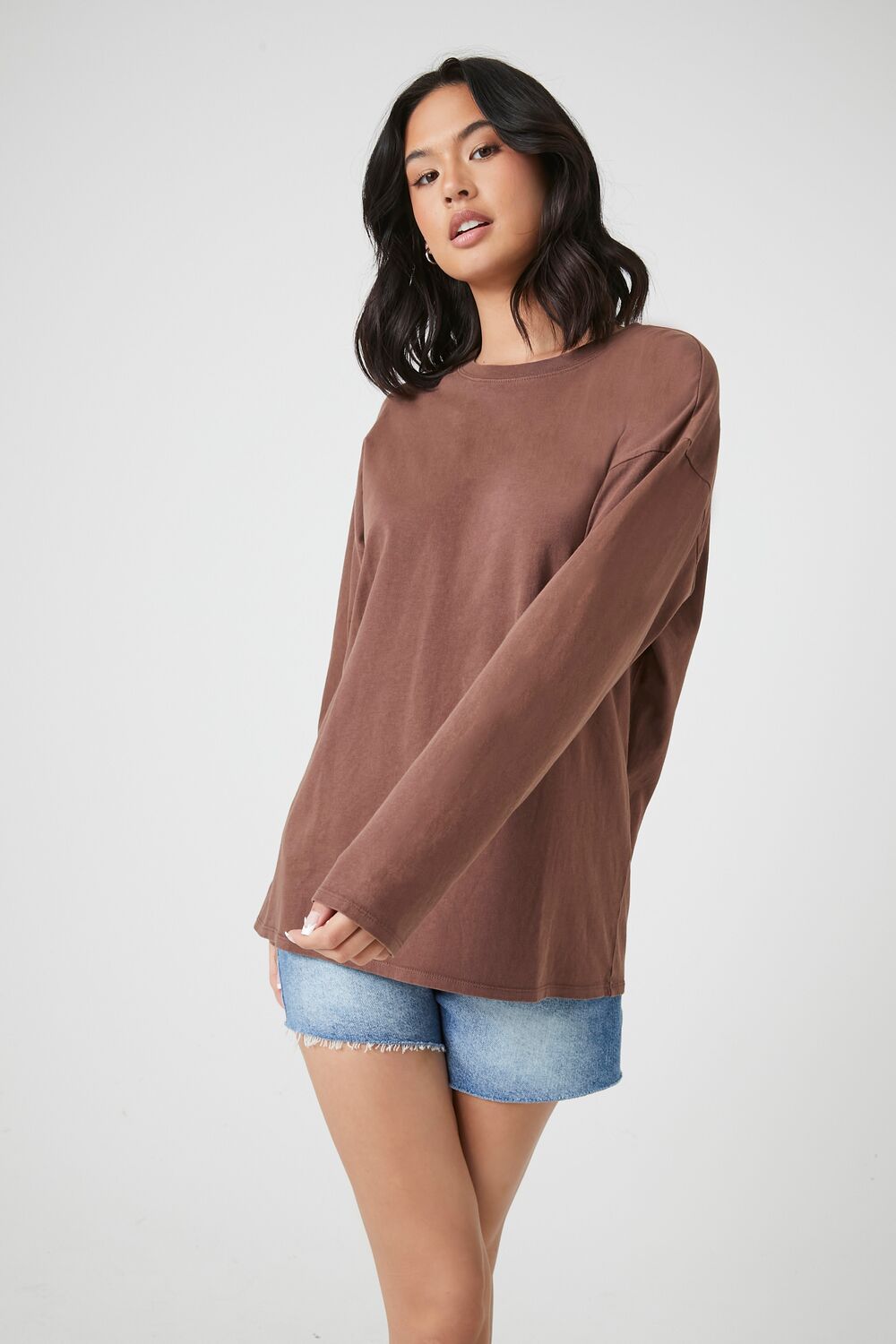  Forever 21 Oversized Drop-Sleeve Top - beige - Bonton