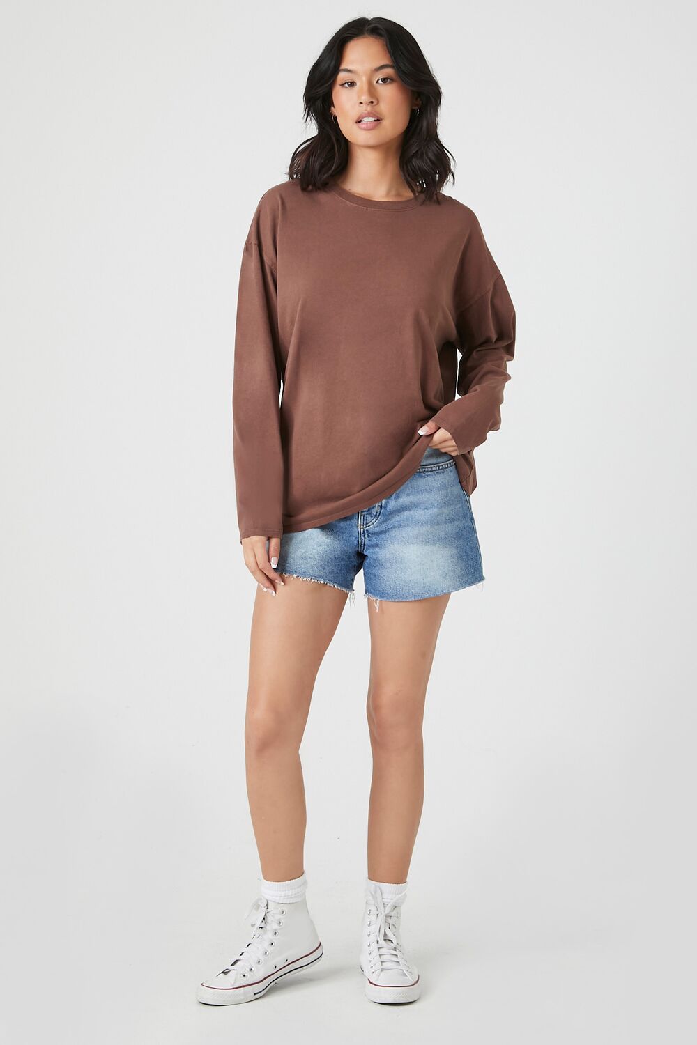  Forever 21 Oversized Drop-Sleeve Top - beige - Bonton
