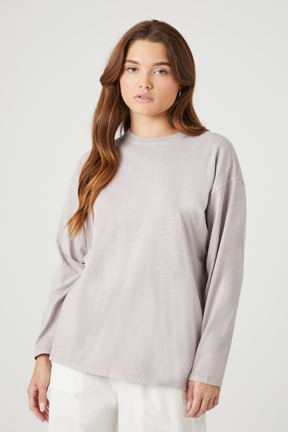  Forever 21 Oversized Drop-Sleeve Top - beige - Bonton
