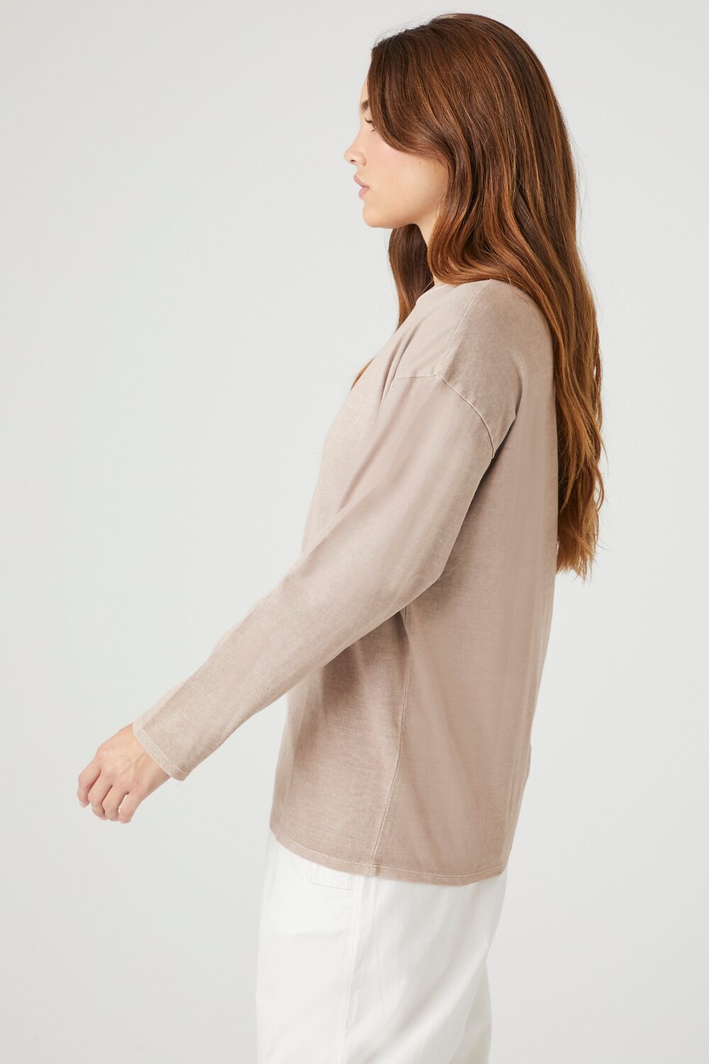  Forever 21 Oversized Drop-Sleeve Top - beige - Bonton