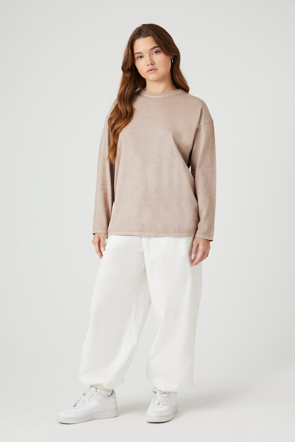  Forever 21 Oversized Drop-Sleeve Top - beige - Bonton