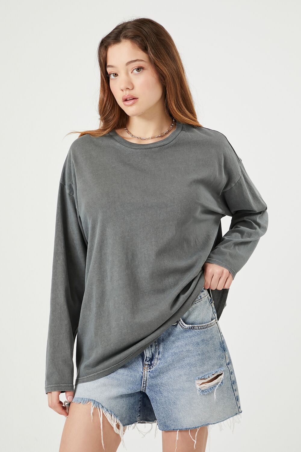  Forever 21 Oversized Drop-Sleeve Top - beige - Bonton