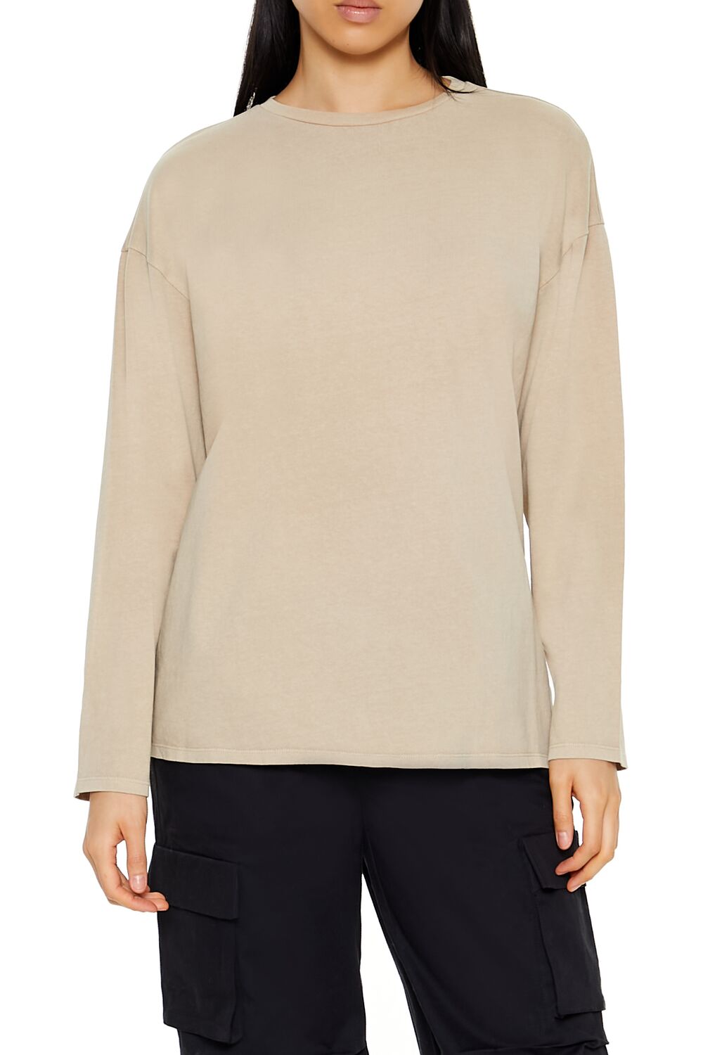  Forever 21 Oversized Drop-Sleeve Top - beige - Bonton