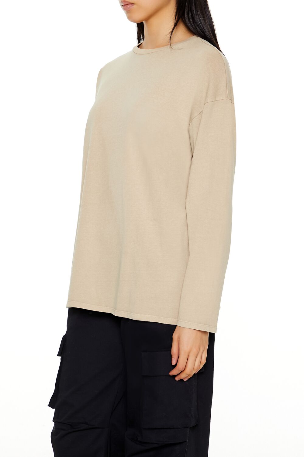  Forever 21 Oversized Drop-Sleeve Top - beige - Bonton