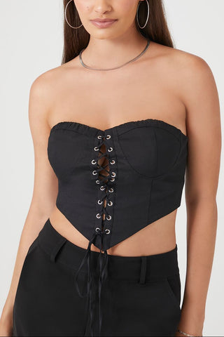 Lace-Up Bustier Tube Top