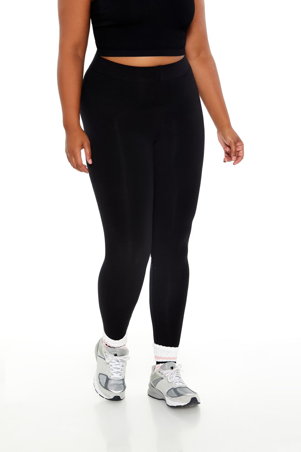  Forever 21 Plus Size Cotton Leggings - black - Bonton