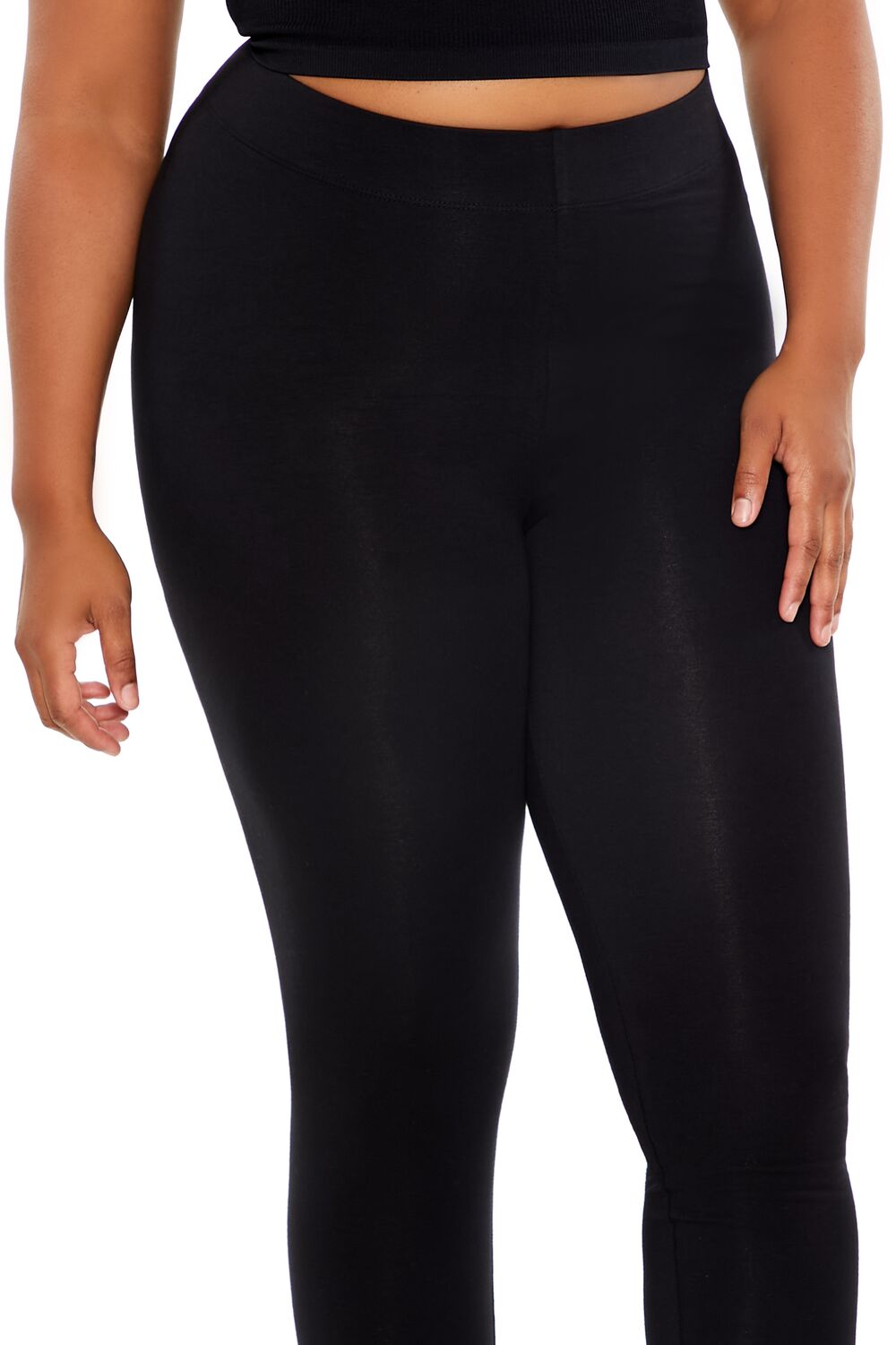  Forever 21 Plus Size Cotton Leggings - black - Bonton