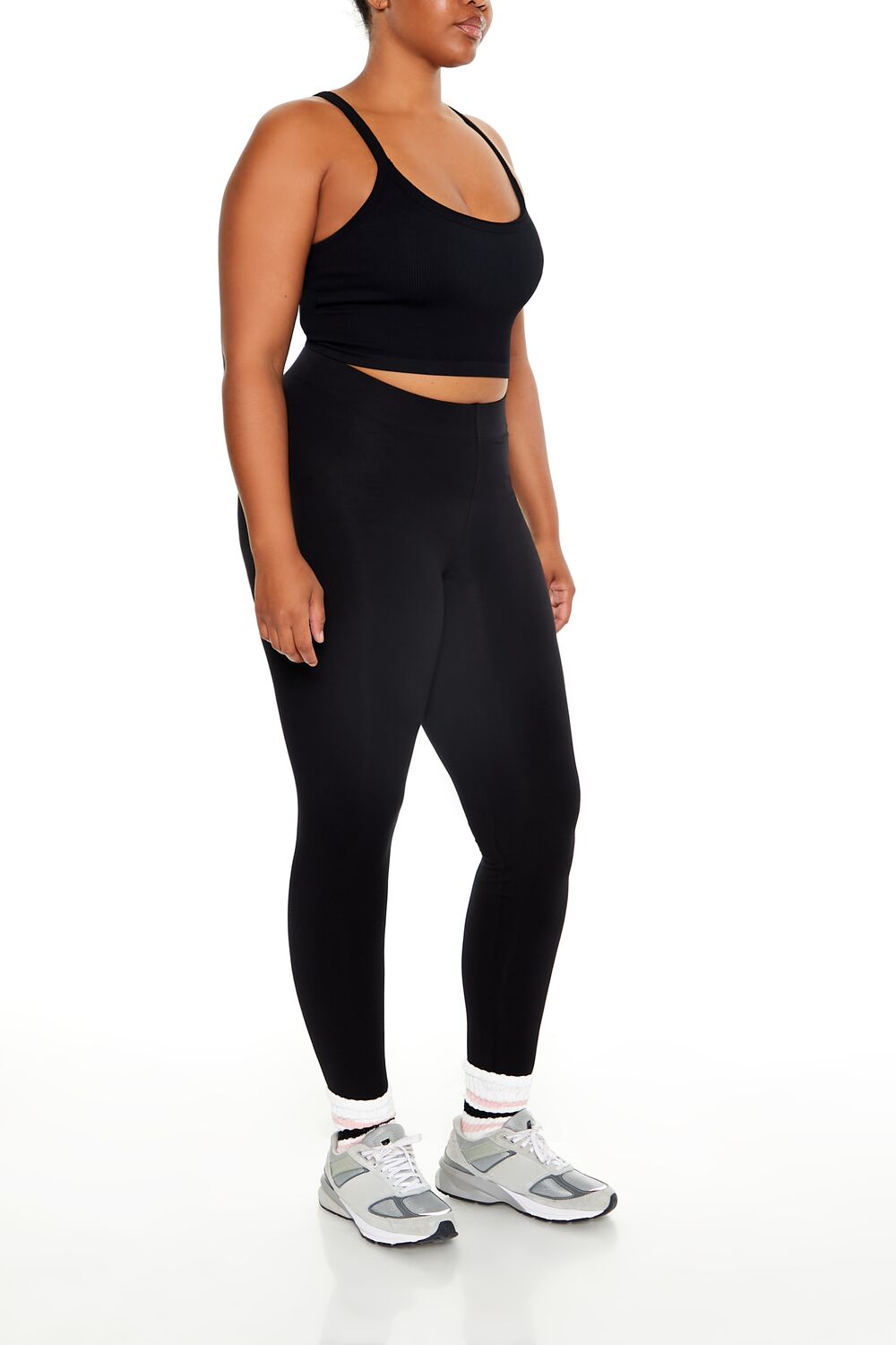  Forever 21 Plus Size Cotton Leggings - black - Bonton