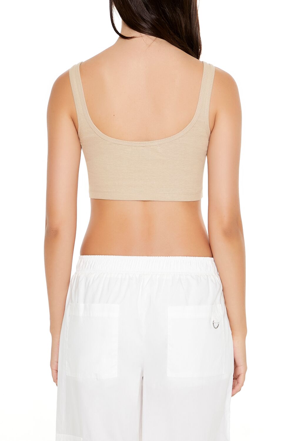  Forever 21 Cropped Los Angeles Graphic Tank Top - beige multi - Bonton