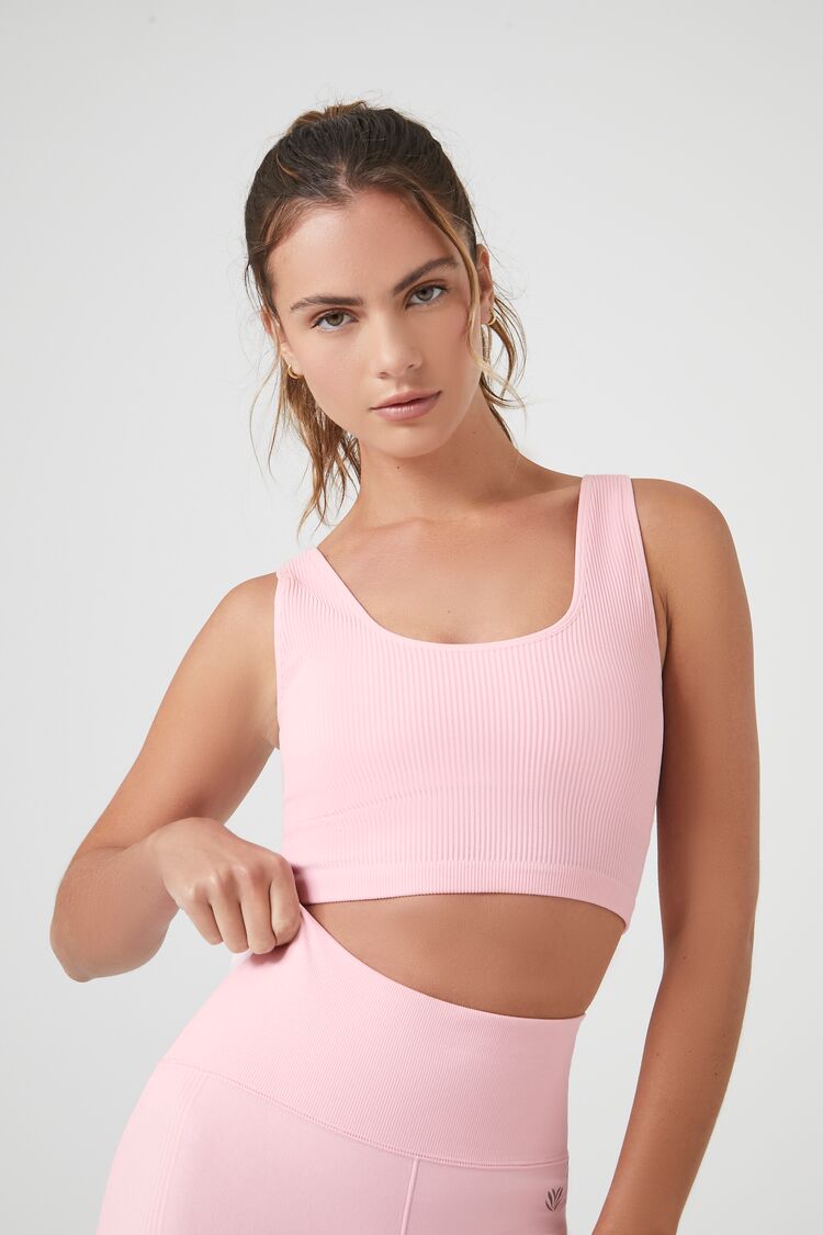  Forever 21 Seamless Longline Sports Bra - country club pink - Bonton