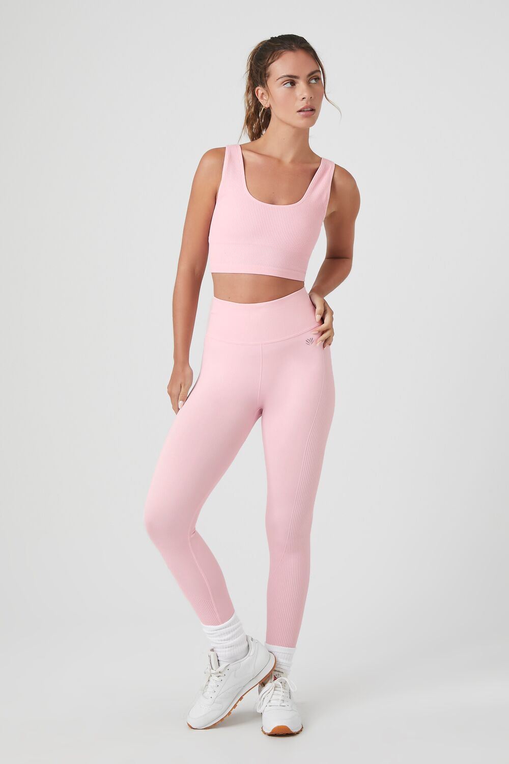 Forever 21 Seamless Longline Sports Bra - country club pink - Bonton