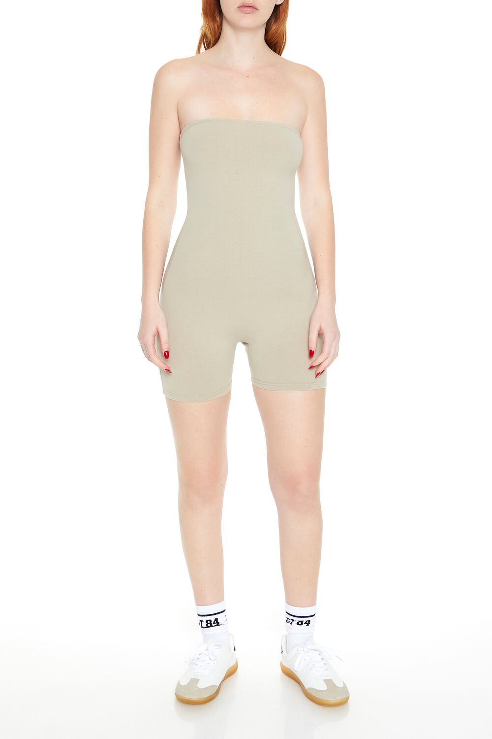  Forever 21 Fitted Tube Romper - oyster-grey - Bonton