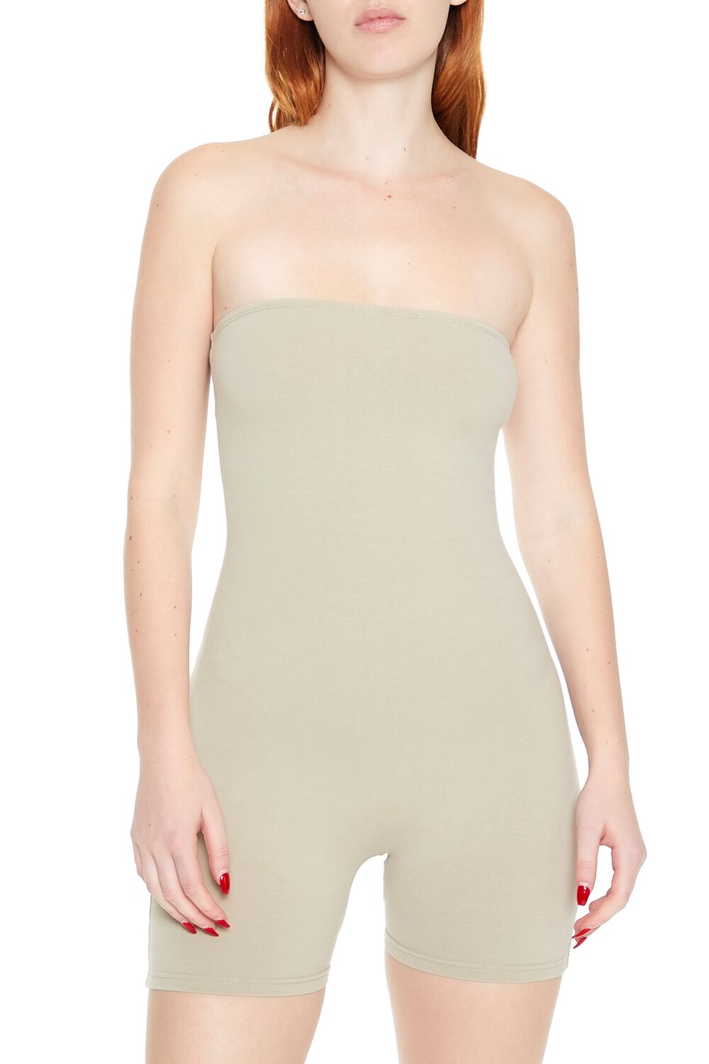  Forever 21 Fitted Tube Romper - oyster-grey - Bonton