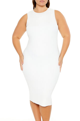 Plus Size Bodycon Midi Sweater Dress