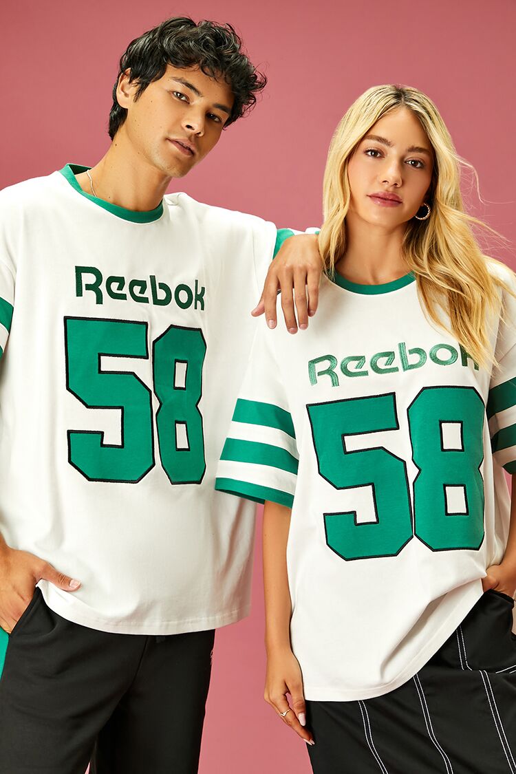  Forever 21 Unisex Reebok 58 Graphic Tee - white multi - Bonton