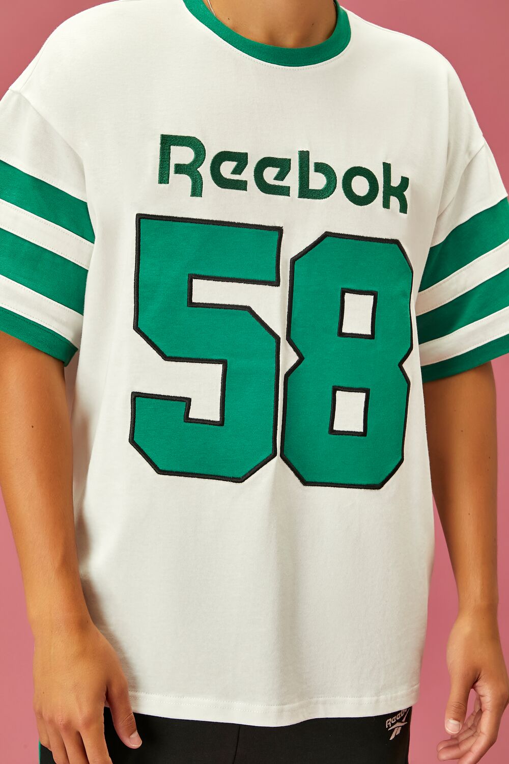  Forever 21 Unisex Reebok 58 Graphic Tee - white multi - Bonton