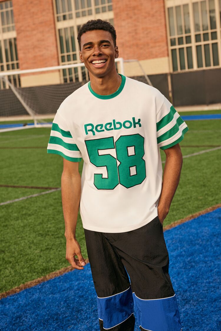  Forever 21 Unisex Reebok 58 Graphic Tee - white multi - Bonton
