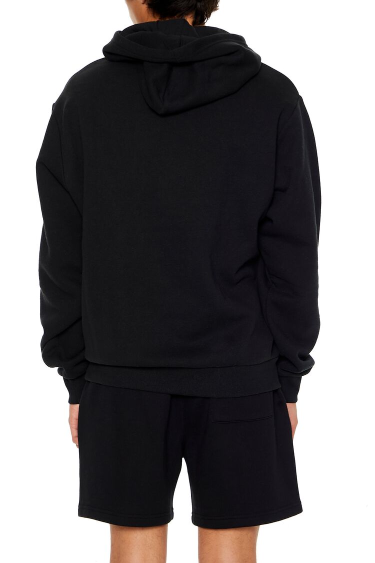  Forever 21 Cotton-Blend Drop-Sleeve Hoodie - black - Bonton