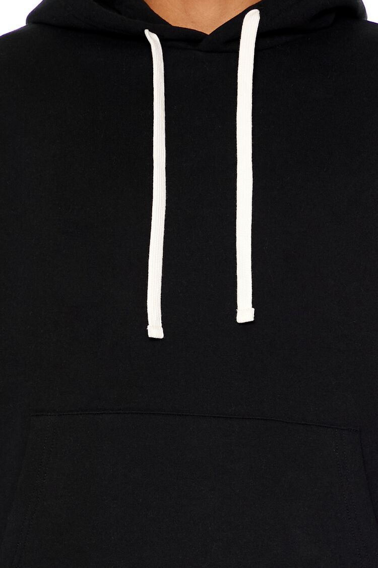  Forever 21 Cotton-Blend Drop-Sleeve Hoodie - black - Bonton